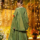 Anaita Green Silk Readymade Suit with Real Mirror Work