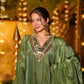 Anaita Green Silk Readymade Suit with Real Mirror Work