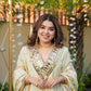 Anaita White Silk Readymade Suit with Real Mirror Work