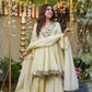 Anaita White Silk Readymade Suit with Real Mirror Work