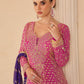Anaita Magenta Real Georgette Stitched Suit With Sequence & Diamond Work