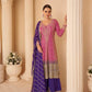 Anaita Magenta Real Georgette Stitched Suit With Sequence & Diamond Work