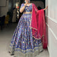 Lorenvalley Lavender Chinon Digital Print with Embroidery Sequins Work Lehenga Choli with Dupatta | Swadesiicart