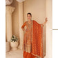 Anaita Orange Real Georgette Stitched Suit With Sequence & Diamond Work
