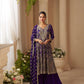 Anaita Navy Real Georgette Stitched Suit With Sequence & Diamond Work