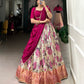 Lorenvalley Ranipink and White Dola Silk Floral Print And Zari Weaving Work With Lace Touch Up Lehenga Choli | Swadesiicart