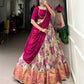 Lorenvalley Ranipink and White Dola Silk Floral Print And Zari Weaving Work With Lace Touch Up Lehenga Choli | Swadesiicart