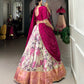 Lorenvalley Ranipink and White Dola Silk Floral Print And Zari Weaving Work With Lace Touch Up Lehenga Choli | Swadesiicart