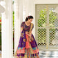 Lorenvalley Peach Dola Silk Kalamkari Print With Weaving Border Lehenga Choli | Swadesiicart