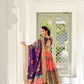 Lorenvalley Peach Dola Silk Kalamkari Print With Weaving Border Lehenga Choli | Swadesiicart