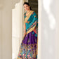 Lorenvalley Purple Dola Silk Kalamkari Print With Weaving Border Lehenga Choli | Swadesiicart