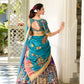 Lorenvalley Purple Dola Silk Kalamkari Print With Weaving Border Lehenga Choli | Swadesiicart