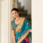 Lorenvalley Purple Dola Silk Kalamkari Print With Weaving Border Lehenga Choli | Swadesiicart