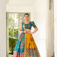 Lorenvalley Yellow Dola Silk Kalamkari Print With Weaving Border Lehenga Choli - Swadesiicart