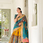 Lorenvalley Yellow Dola Silk Kalamkari Print With Weaving Border Lehenga Choli - Swadesiicart