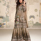 Anaita Brown Crepe Stitched Sharara Suit With Hand Mirror Work