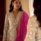 Anaita Cream Georgette Stitched Suit With Embroidery & Beats Work