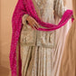 Anaita Cream Georgette Stitched Suit With Embroidery & Beats Work