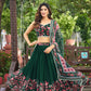 Lorenvalley Fashion Green Georgette Digital Printed Lehenga Choli with Dupatta - Swadesiicart