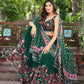 Lorenvalley Fashion Green Georgette Digital Printed Lehenga Choli with Dupatta - Swadesiicart