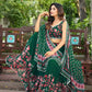 Lorenvalley Fashion Green Georgette Digital Printed Lehenga Choli with Dupatta - Swadesiicart