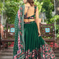 Lorenvalley Fashion Green Georgette Digital Printed Lehenga Choli with Dupatta - Swadesiicart