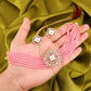 Tehzeeb Creations Brass Gold-Polished Gold, Pink, White Jewel Set - Swadesiicart