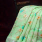 Shades of Apple Green With Turquoise Green Blouse Floral Design Semi Chanderi Saree By Gayathri Reddy Designer Studio | Swadesiicart