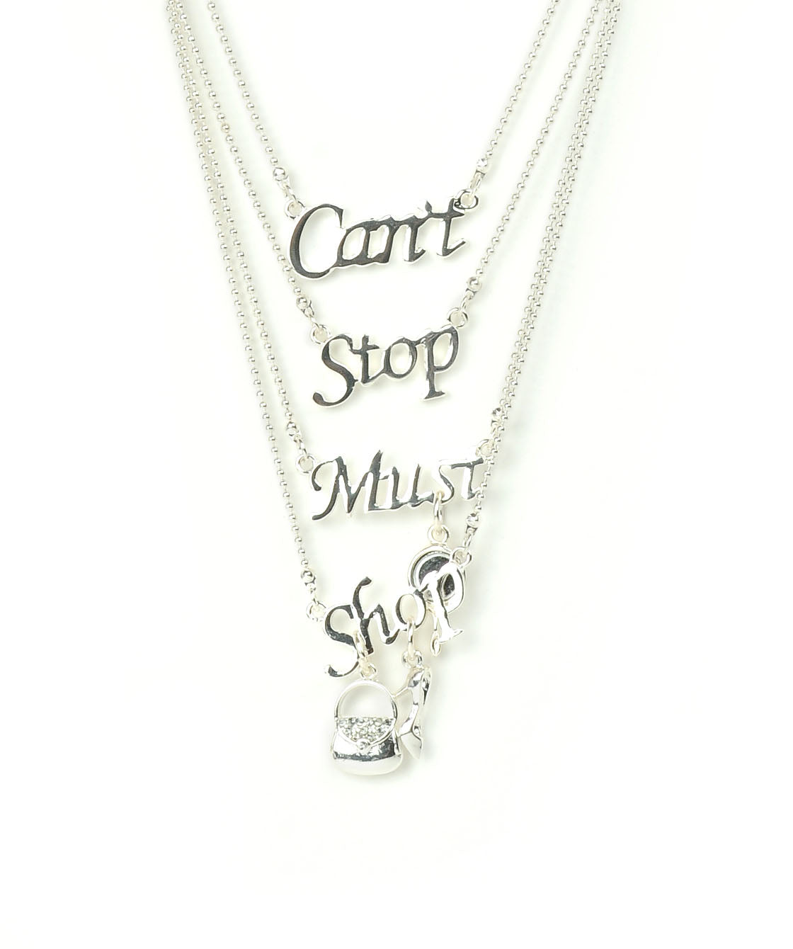 Silver-Plated Alloy Quotation Layered Necklace - The Pari | Swadesiicart