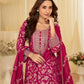 Anaita Pink Chinon Stitched Jacquard Anarkali Suit With Codding Dori & Sequence Work
