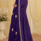 Anaita Purple Chinon Stitched Jacquard Anarkali Suit With Codding Dori & Sequence Work