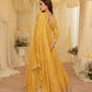 Anaita Yellow Chinon Stitched Jacquard Anarkali Suit With Codding Dori & Sequence Work