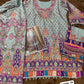 Anaita Blue Crepe Silk Stitched Suit with Digital Print & Zari Work