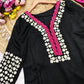Anaita Black Vichitra Silk Readymade Suit with Thread Embroidery Work