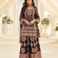 Anaita Black Crepe Silk Stitched Suit with Aari & Digital Print Work