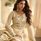 Anaita Off White Vichitra Silk Readymade Suit with Real Mirror Hand Work