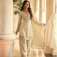 Anaita Off White Vichitra Silk Readymade Suit with Real Mirror Hand Work