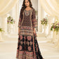 Anaita Black Crepe Silk Stitched Suit with Aari & Digital Print Work