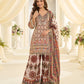 Anaita White Crepe Silk Stitched Suit with Aari & Digital Print Work