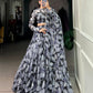 Lorenvalley Black Tabby Silk Printed with Hotfix Lehenga Choli with Dupatta | Swadesiicart