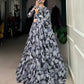 Lorenvalley Black Tabby Silk Printed with Hotfix Lehenga Choli with Dupatta | Swadesiicart