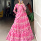 Lorenvalley Pink Georgette Printed Lehenga Choli | Swadesiicart