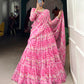 Lorenvalley Pink Georgette Printed Lehenga Choli | Swadesiicart