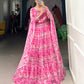 Lorenvalley Pink Georgette Printed Lehenga Choli | Swadesiicart