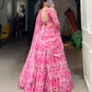 Lorenvalley Pink Georgette Printed Lehenga Choli | Swadesiicart
