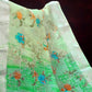 Shades of Apple Green With Turquoise Green Blouse Floral Design Semi Chanderi Saree By Gayathri Reddy Designer Studio | Swadesiicart