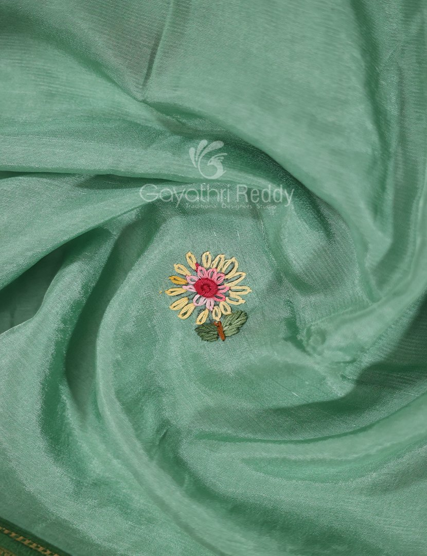 Vibrant Bright Red With Floral Motifs Pure Dola Silk Saree By Gayathri Reddy Designer Studio | Swadesiicart