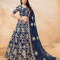 Anaita Navy Blue Embroidered Heavy Art Silk Designer Lehenga With Blouse