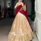 Lorenvalley Fashion Cream Handloom Zari Waving Work Lehenga Choli with Dupatta - Swadesiicart