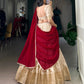 Lorenvalley Fashion Cream Handloom Zari Waving Work Lehenga Choli with Dupatta - Swadesiicart